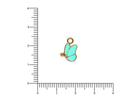 Dije Esmaltado Mariposa Turquesa